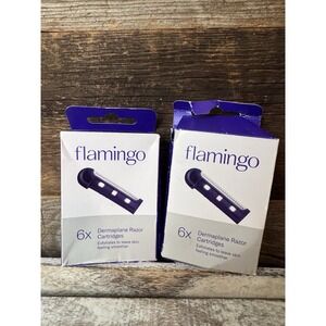 Flamingo Dermaplane Razor Refill Cartridges – 6 Count each (Lot of 2 = 12)
